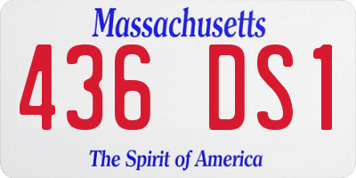 MA license plate 436DS1