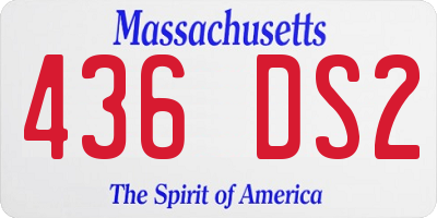 MA license plate 436DS2