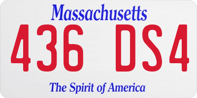 MA license plate 436DS4