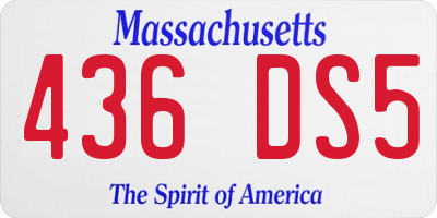 MA license plate 436DS5