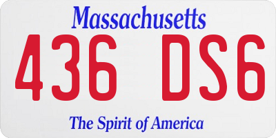 MA license plate 436DS6