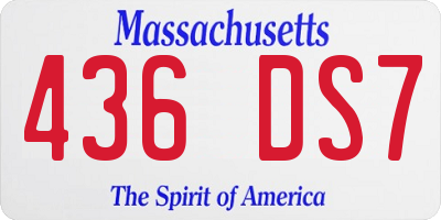 MA license plate 436DS7