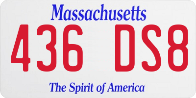 MA license plate 436DS8