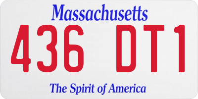 MA license plate 436DT1