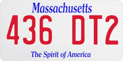 MA license plate 436DT2