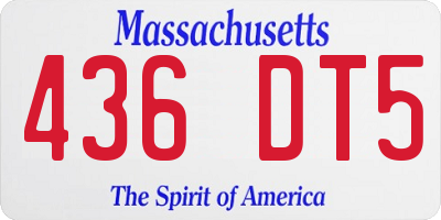 MA license plate 436DT5