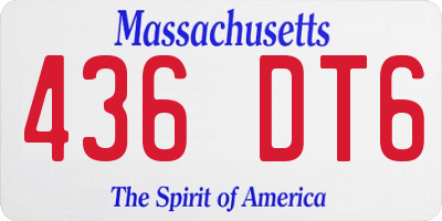MA license plate 436DT6