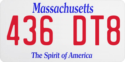 MA license plate 436DT8