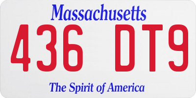 MA license plate 436DT9