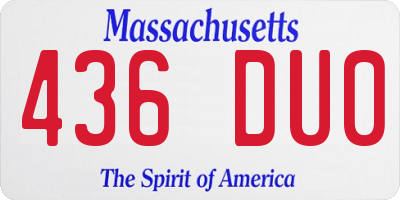MA license plate 436DU0
