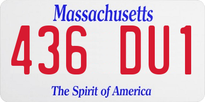 MA license plate 436DU1
