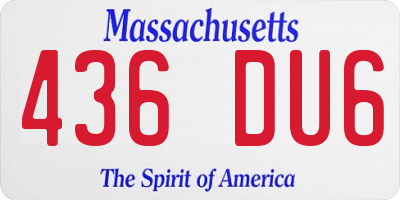 MA license plate 436DU6