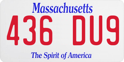 MA license plate 436DU9