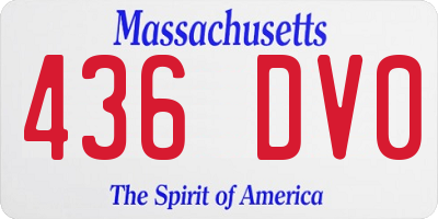 MA license plate 436DV0