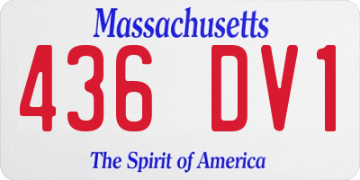 MA license plate 436DV1