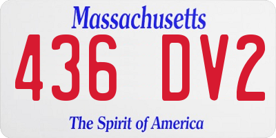 MA license plate 436DV2