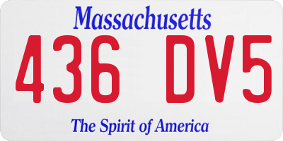 MA license plate 436DV5