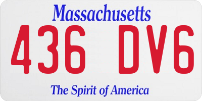 MA license plate 436DV6