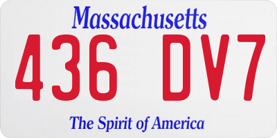 MA license plate 436DV7