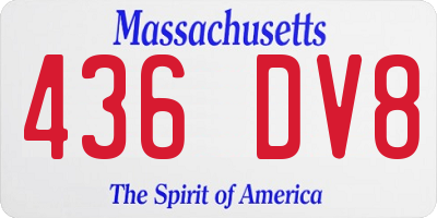 MA license plate 436DV8