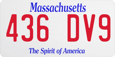 MA license plate 436DV9
