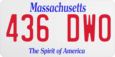 MA license plate 436DW0