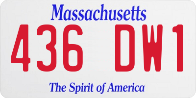 MA license plate 436DW1