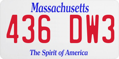 MA license plate 436DW3