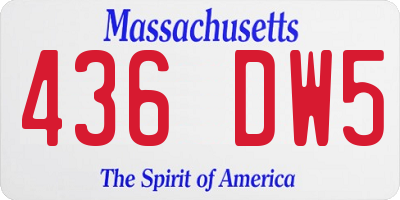 MA license plate 436DW5