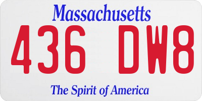 MA license plate 436DW8