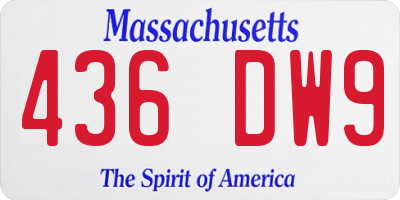 MA license plate 436DW9