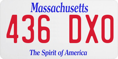 MA license plate 436DX0