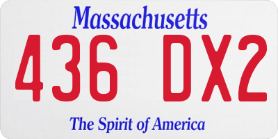 MA license plate 436DX2