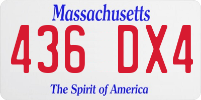 MA license plate 436DX4