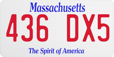 MA license plate 436DX5
