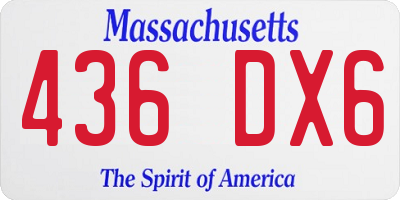 MA license plate 436DX6