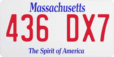 MA license plate 436DX7