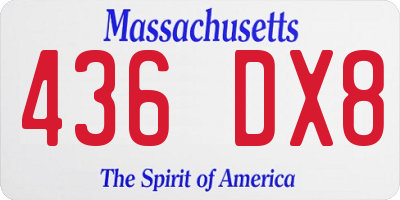 MA license plate 436DX8
