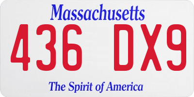 MA license plate 436DX9