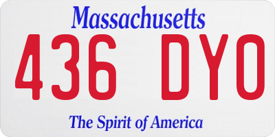 MA license plate 436DY0