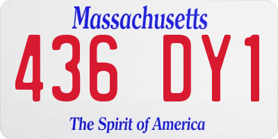 MA license plate 436DY1