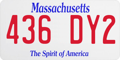 MA license plate 436DY2