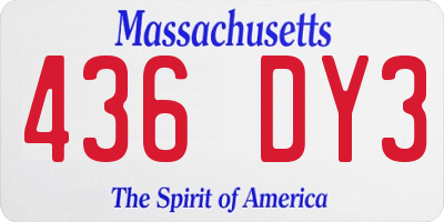 MA license plate 436DY3