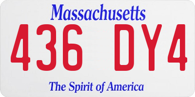 MA license plate 436DY4
