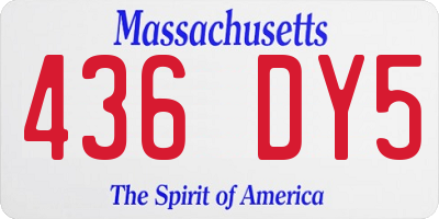 MA license plate 436DY5