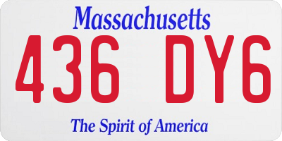 MA license plate 436DY6