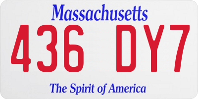 MA license plate 436DY7