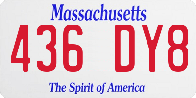 MA license plate 436DY8