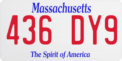 MA license plate 436DY9