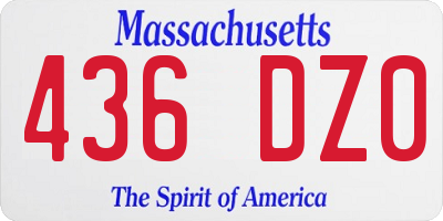 MA license plate 436DZ0